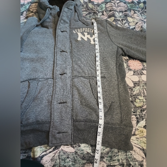 Vintage Y2K Aeropostale Mens Fur Lined Hoodie Small Zip Button Thrasher Mallgoth - Picture 12 of 12